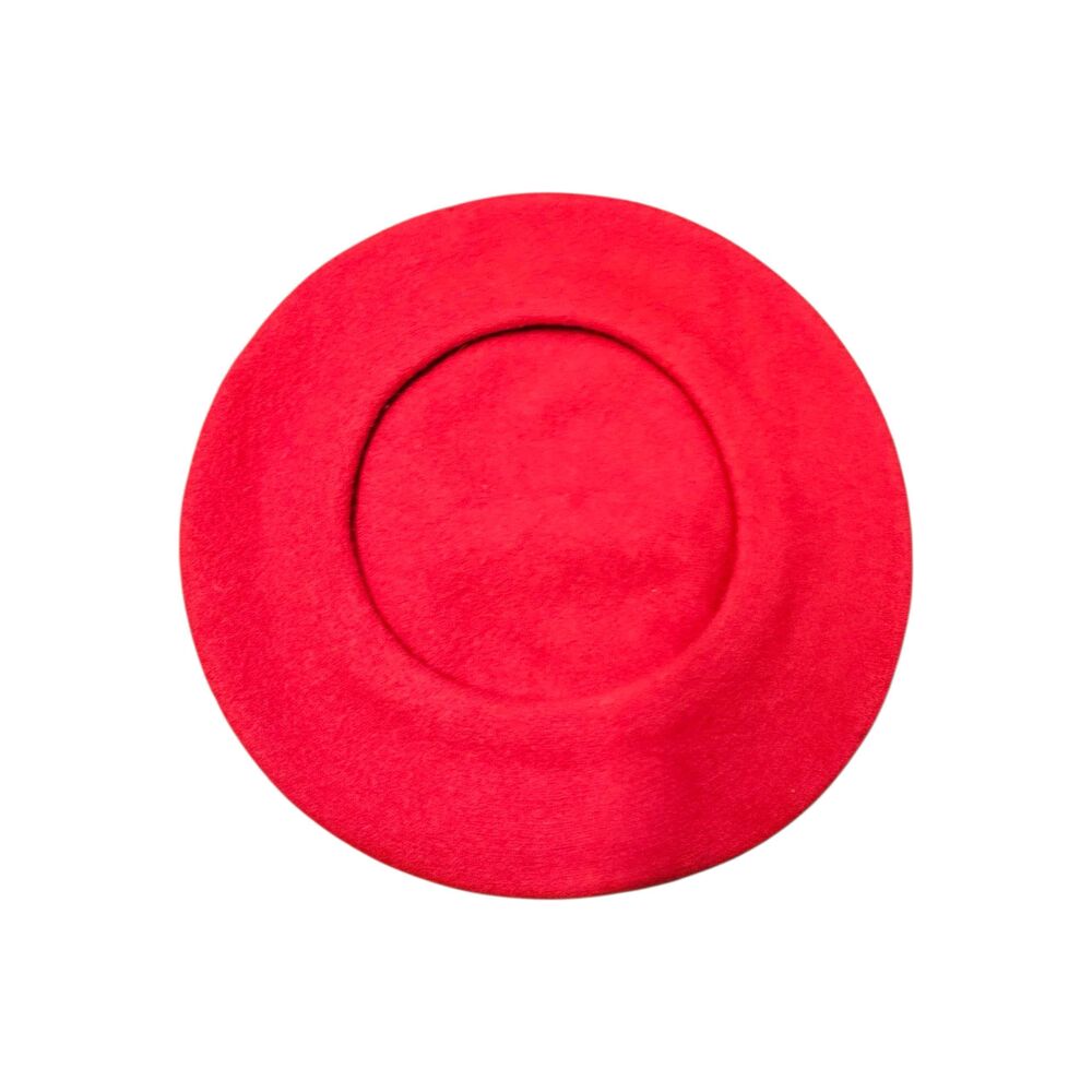 Red Wool Beret Womens Hat - Picture 3 of 3